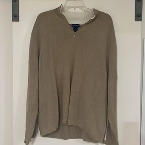 High Sierra XL Quarter Zip Oversized Sweatshirt Sweater Stripe Tan White